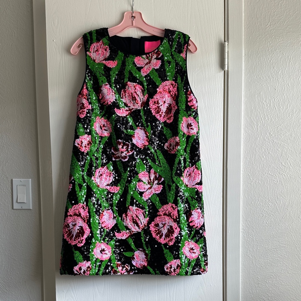 Lilly Pulitzer Black Dress with Green Sequin Detail